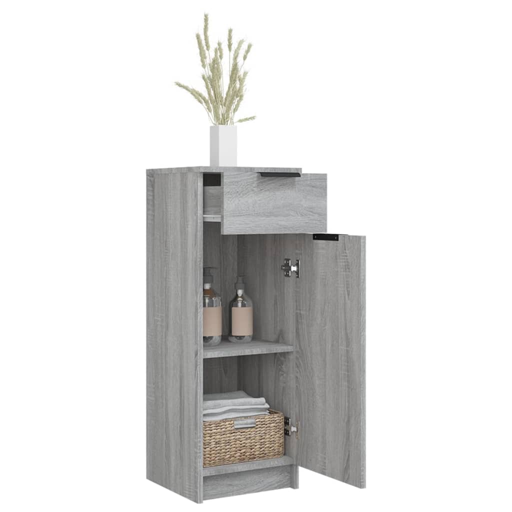 Armadietto Bagno Grigio Sonoma 32x34x90 cm in Legno Multistrato 817058