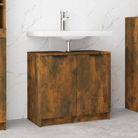 Armadietto Bagno Rovere Fumo 64,5x33,5x59 cm Legno Multistrato 817063