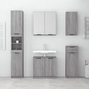 Mobile Bagno Grigio Sonoma 64,5x33,5x59 cm in Legno Multistrato cod mxl 49196