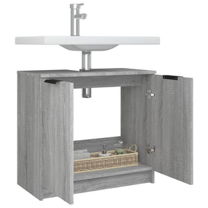 Mobile Bagno Grigio Sonoma 64,5x33,5x59 cm in Legno Multistrato cod mxl 49196