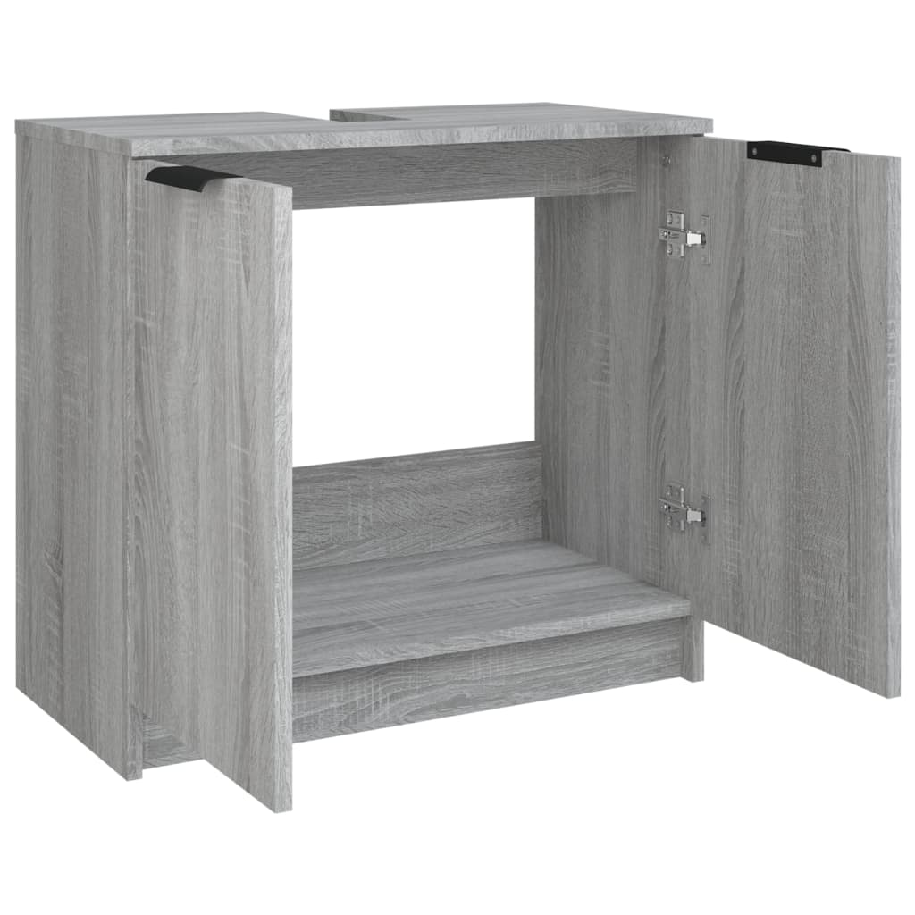 Mobile Bagno Grigio Sonoma 64,5x33,5x59 cm in Legno Multistrato cod mxl 49196