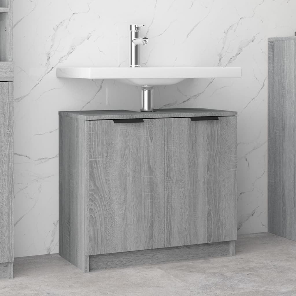 Mobile Bagno Grigio Sonoma 64,5x33,5x59 cm in Legno Multistrato cod mxl 49196