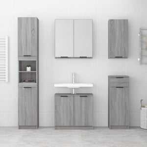 Armadietto a Specchio da Bagno Grigio Sonoma 64x20x67 cm 817067