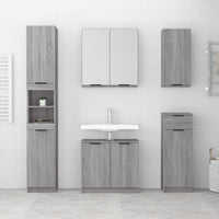 Armadietto Bagno Grigio Sonoma 32x34x188,5 cm Legno Multistrato cod mxl 44216