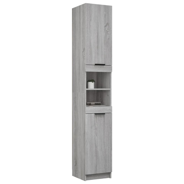 Armadietto Bagno Grigio Sonoma 32x34x188,5 cm Legno Multistrato cod mxl 44216