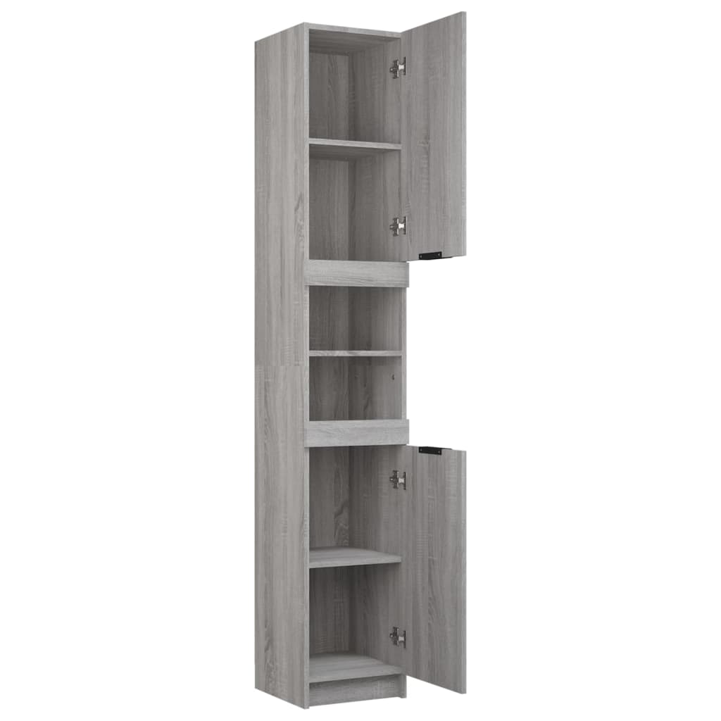 Armadietto Bagno Grigio Sonoma 32x34x188,5 cm Legno Multistrato cod mxl 44216