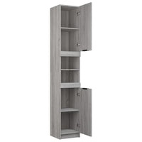 Armadietto Bagno Grigio Sonoma 32x34x188,5 cm Legno Multistrato cod mxl 44216