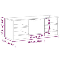 Mobile TV Rovere Fumo 102x35,5x36,5 cm in Legno Multistrato 817084