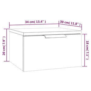 Comodino a Muro Rovere Marrone 34x30x20 cm 817091