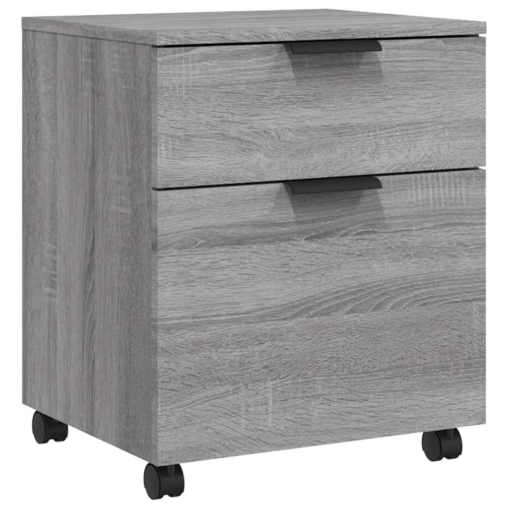 Schedario con Ruote Grigio Sonoma 45x38x54 cm Legno Multistrato cod mxl 73648