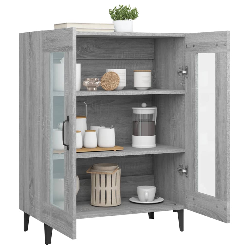 Credenza Grigio Sonoma 69,5x34x90 cm in Legno Multistrato 817337