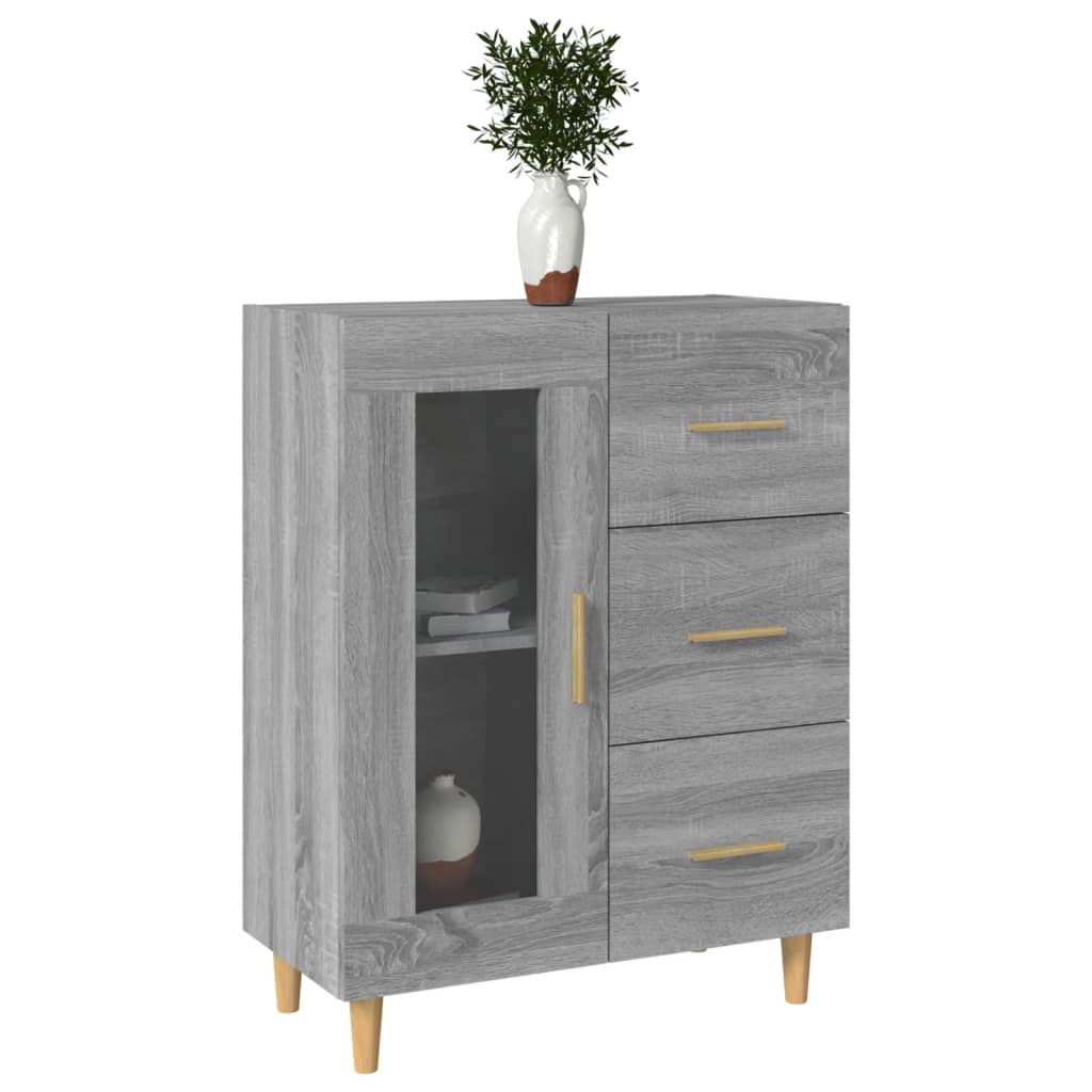 Credenza Grigio Sonoma 69,5x34x90 cm in Legno Multistrato cod mxl 38962