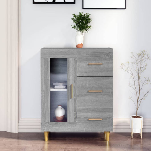 Credenza Grigio Sonoma 69,5x34x90 cm in Legno Multistrato cod 12350