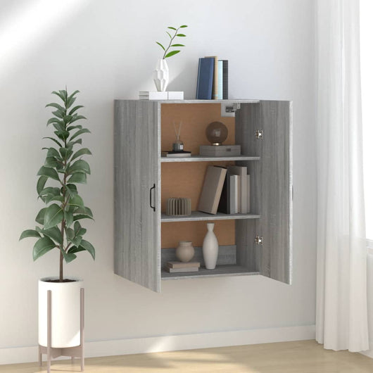 Mobile Pensile Grigio Sonoma 69,5x34x90 cm Legno Multistrato 817385