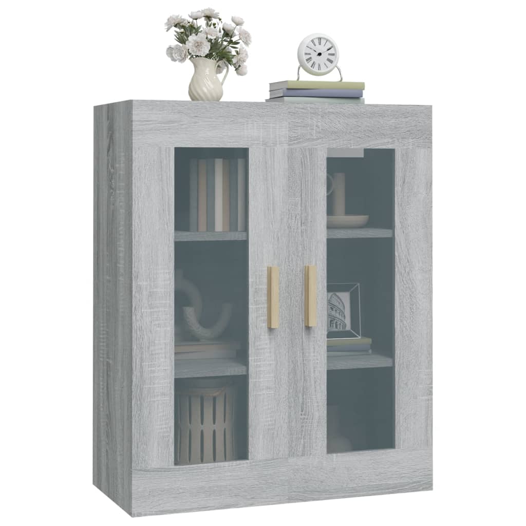 Armadietto Pensile a Parete Grigio Sonoma 69,5x34x90 cm 817388