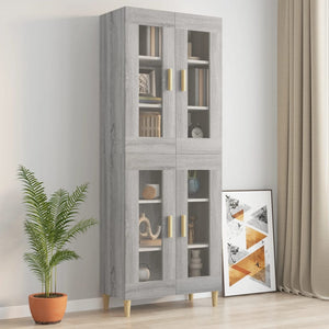 Armadietto Pensile a Parete Grigio Sonoma 69,5x34x90 cm 817388