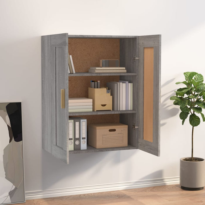 Mobile a Parete Grigio Sonoma 69,5x32,5x90 cm Legno Multistrato 817394