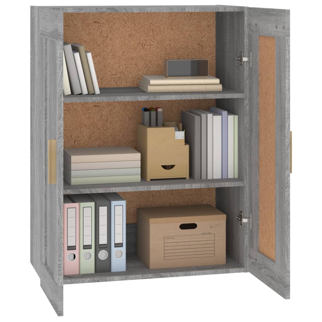 Mobile a Parete Grigio Sonoma 69,5x32,5x90 cm Legno Multistrato cod mxl 33021