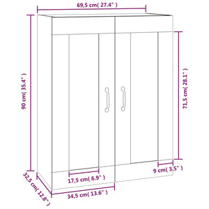 Armadietto Pensile a Parete Rovere Fumo 69,5x32,5x90 cm 817396