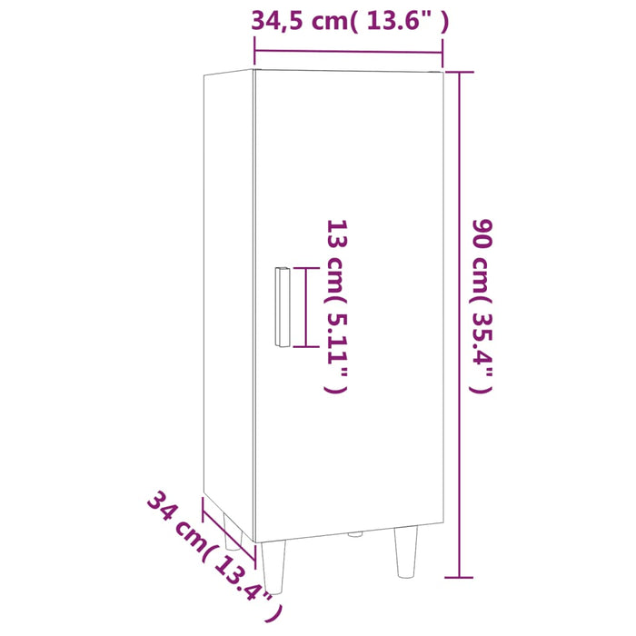 Credenza Grigio Sonoma 34,5x34x90 cm in Legno Multistrato cod mxl 27200