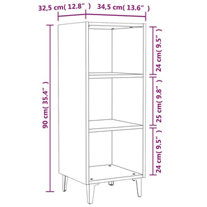 Credenza Rovere Fumo 34,5x32,5x90 cm in Legno Multistrato cod mxl 25776