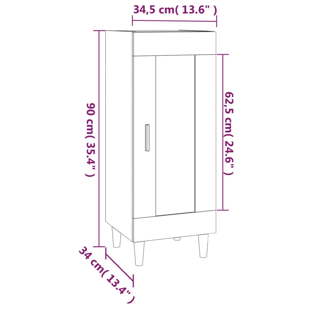 Credenza Grigio Sonoma 34,5x34x90 cm in Legno Multistrato 817433