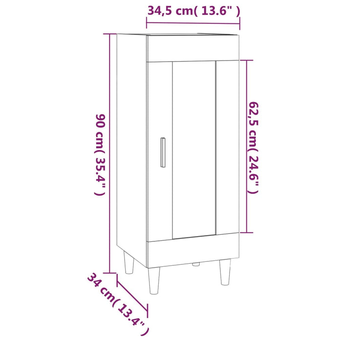 Credenza Grigio Sonoma 34,5x34x90 cm in Legno Multistrato 817433