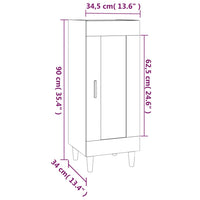 Credenza Rovere Marrone 34,5x34x90 cm in Legno Multistrato cod mxl 17994