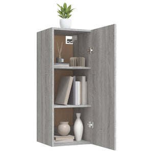 Armadietto a Muro Grigio Sonoma 34,5x34x90 cm Legno Multistrato cod mxl 32765