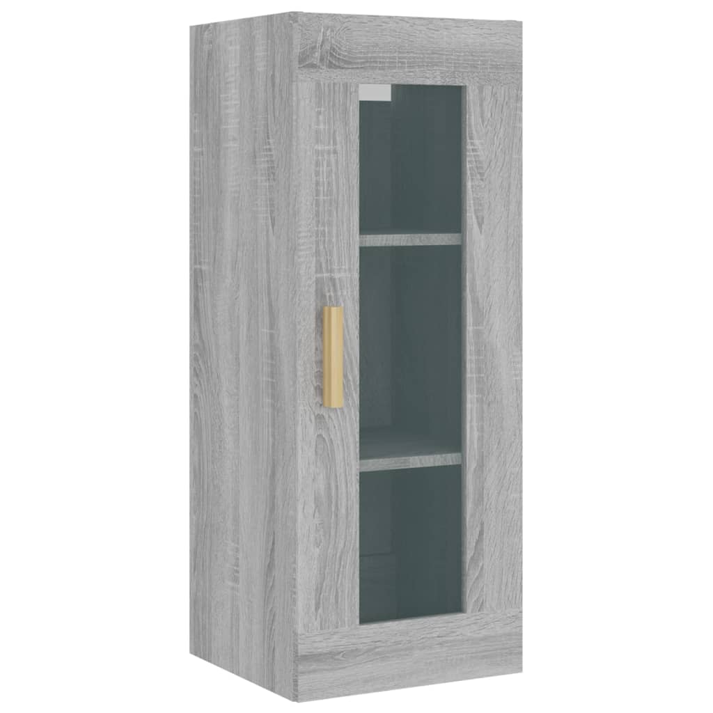 Armadietto Pensile a Parete Grigio Sonoma 34,5x34x90 cm cod mxl 27184