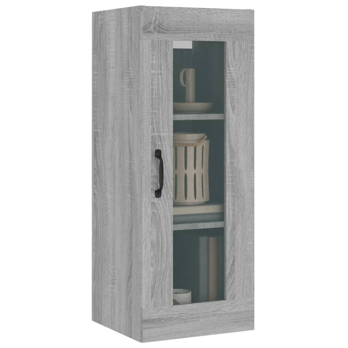 Armadietto Pensile a Parete Grigio Sonoma 34,5x34x90 cm 817448