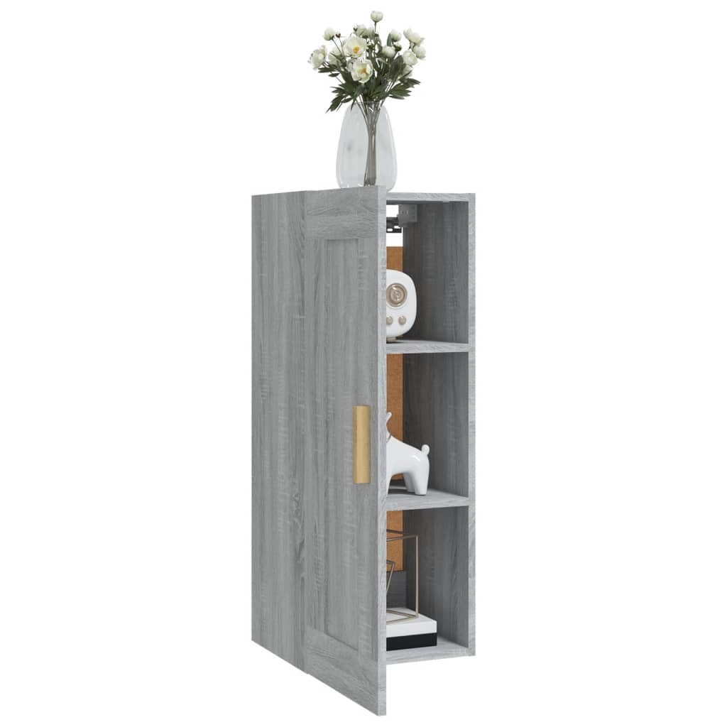 Armadietto a Muro Grigio Sonoma 35x34x90cm in Legno Multistrato cod mxl 32805