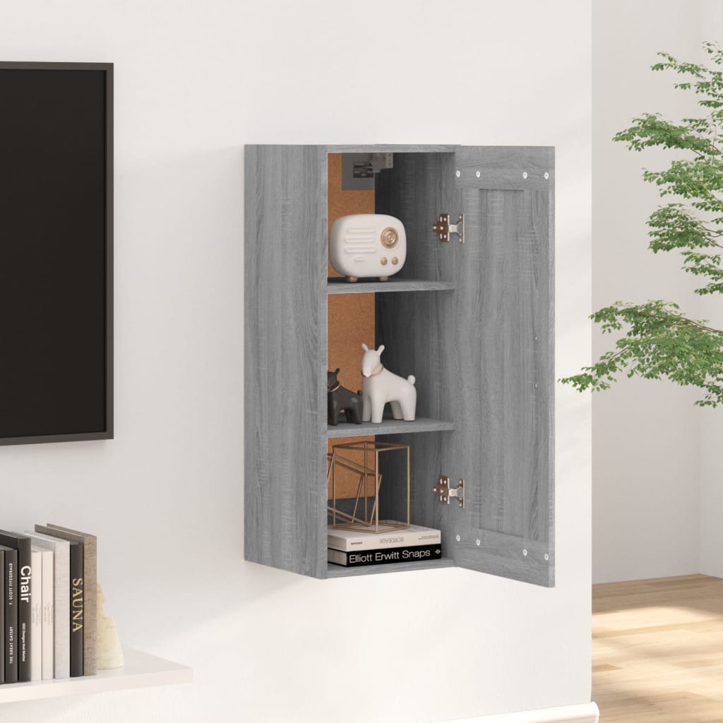 Mobile Pensile Grigio Sonoma 35x34x90 cm in Legno Multistrato 817454