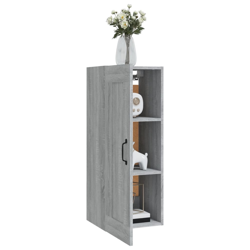 Mobile Pensile Grigio Sonoma 35x34x90 cm in Legno Multistrato