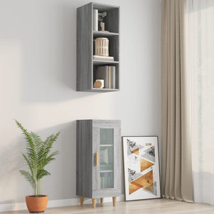 Armadietto Muro Grigio Sonoma 34,5x32,5x90 cm Legno Multistrato 817457