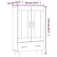 Credenza Rovere Marrone 70x31x115 cm in Legno Multistrato cod mxl 18018