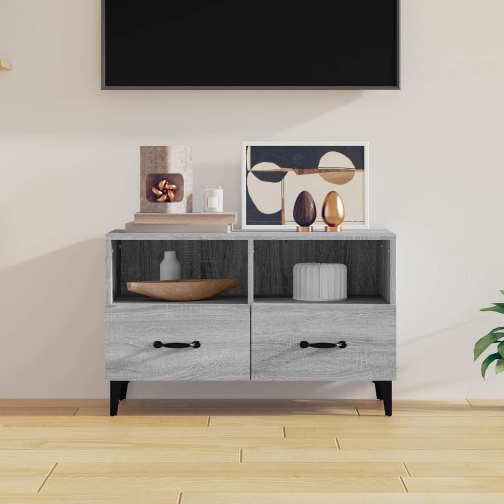 Mobile Porta TV Grigio Sonoma 80x36x50 cm in Legno Multistrato cod mxl 15372