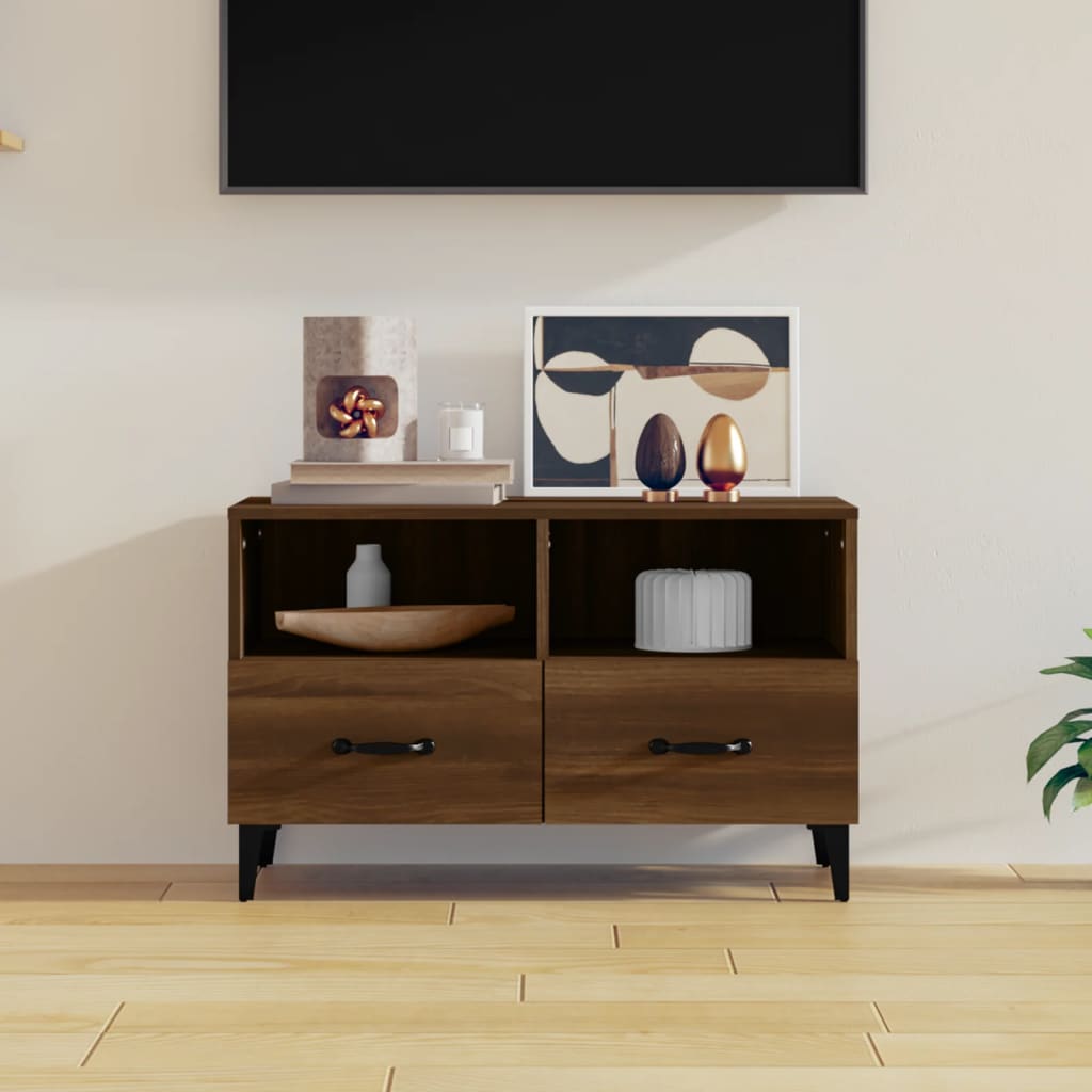 Mobile Porta TV Rovere Marrone 80x36x50 cm in Legno Multistrato