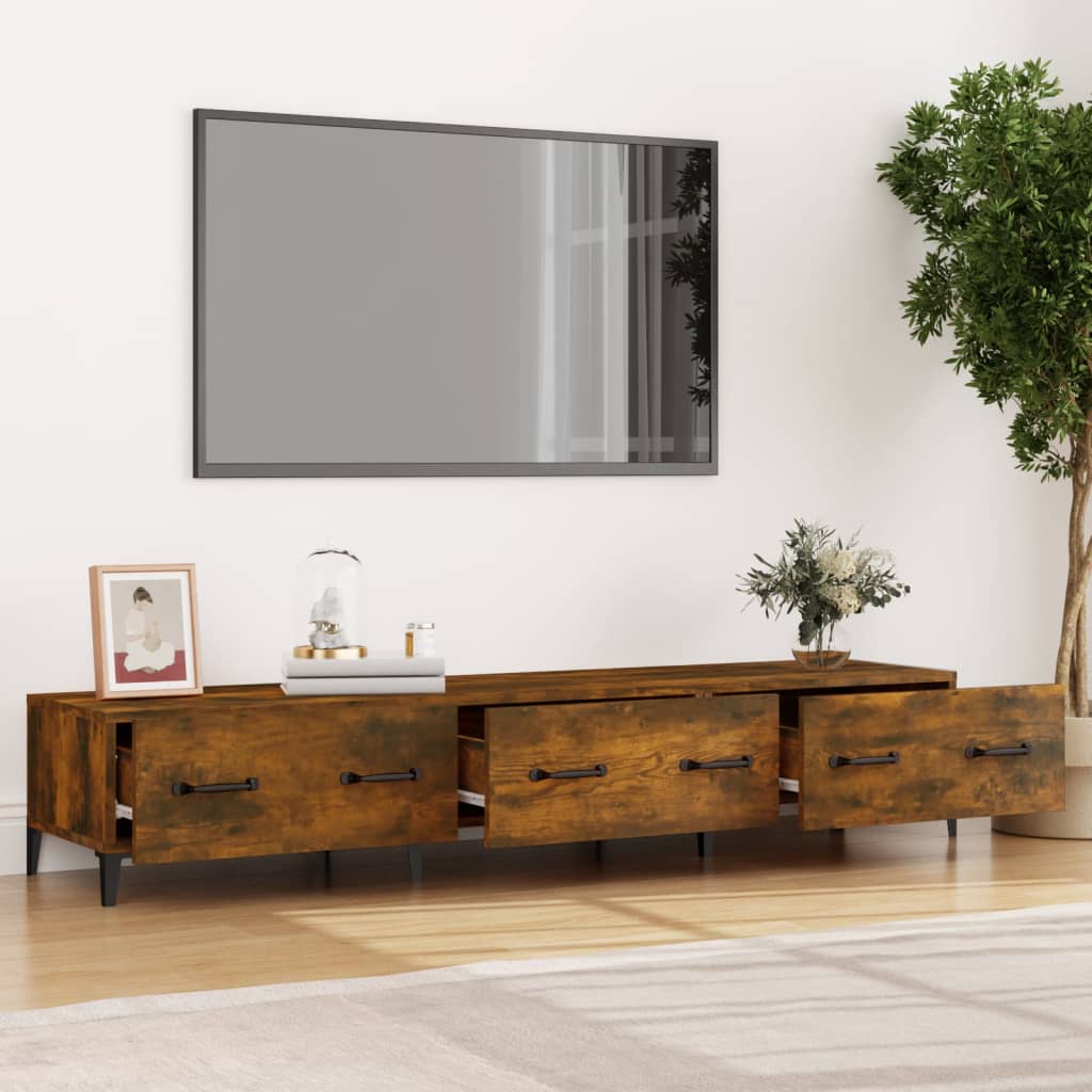 Mobile TV Rovere Fumo 150x34,5x30 cm in Legno Multistrato cod mxl 28108