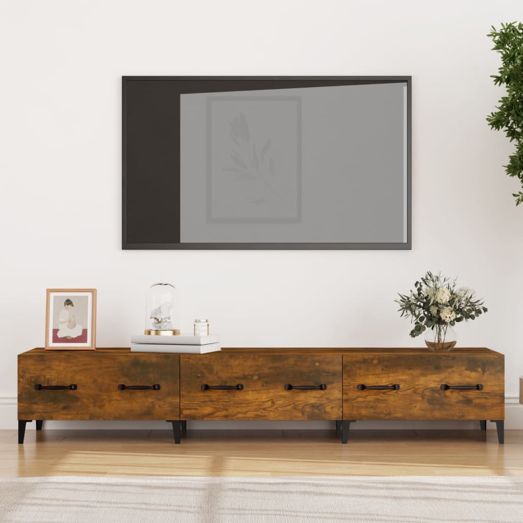 Mobile TV Rovere Fumo 150x34,5x30 cm in Legno Multistrato cod mxl 28108