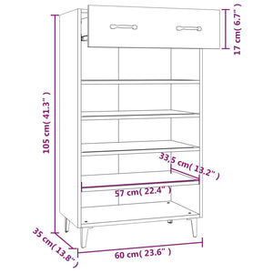 Scarpiera Grigio Sonoma 60x35x105 cm in Legno Multistrato cod mxl 36503