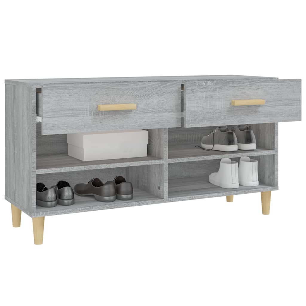 Scarpiera Grigio Sonoma 102x35x55 cm in Legno Multistrato