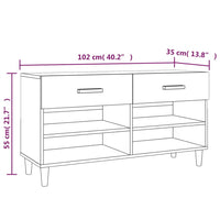 Scarpiera Grigio Sonoma 102x35x55 cm in Legno Multistrato