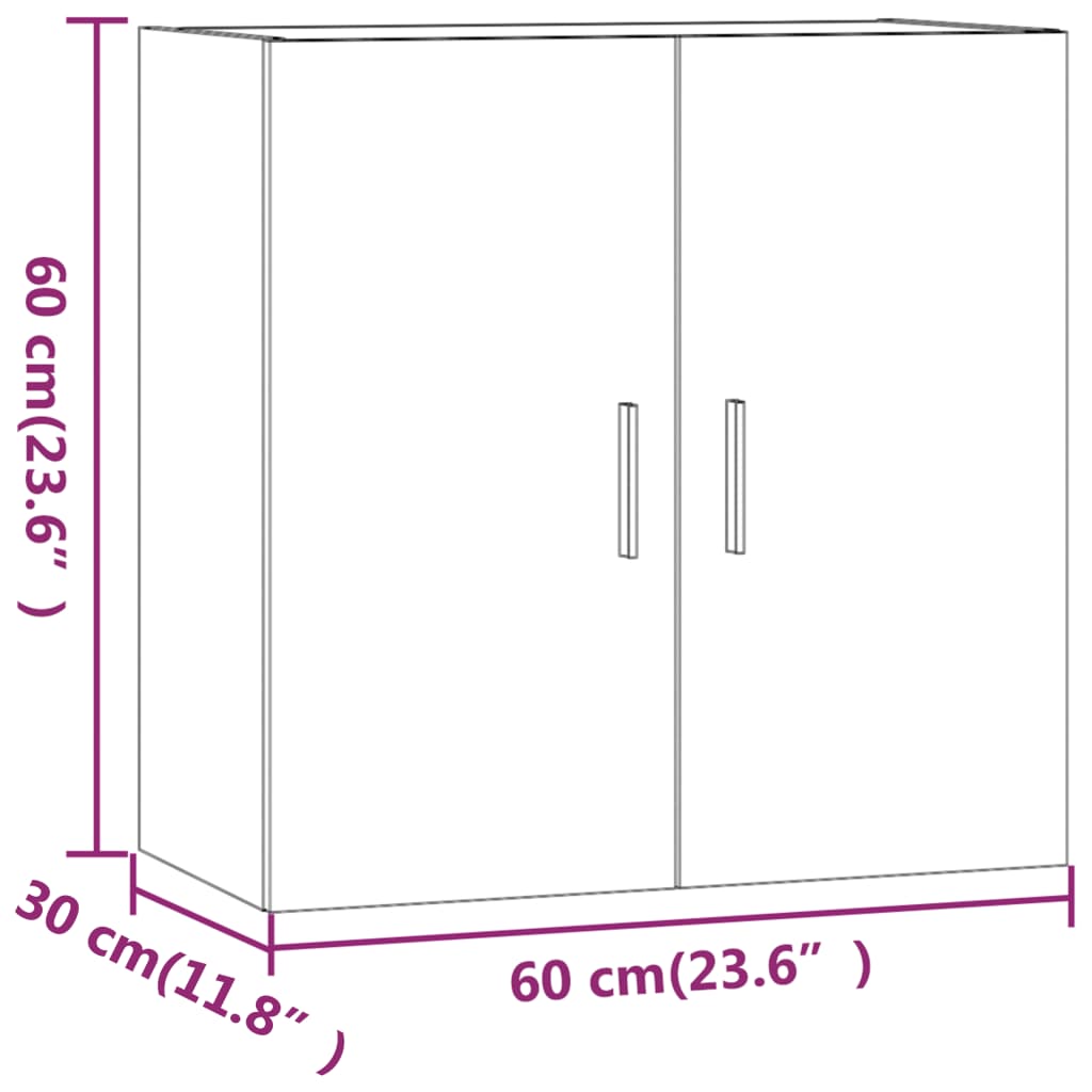 Mobile Pensile Grigio Sonoma 60x30x60 cm Legno Multistrato