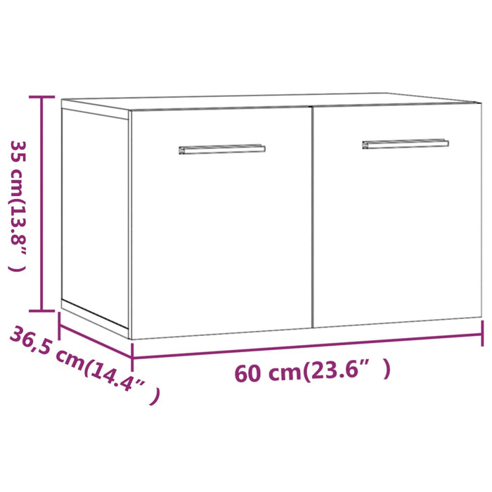 Armadietto a Muro Grigio Sonoma 60x36,5x35 cm Legno Multistrato