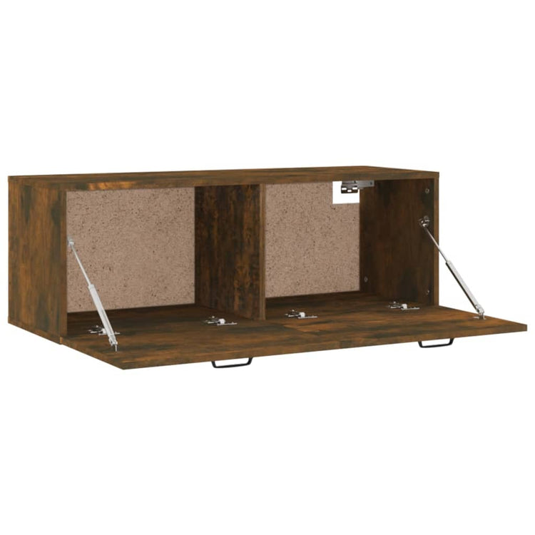 Mobile Pensile Rovere Fumo 100x36,5x35 cm Legno Multistrato