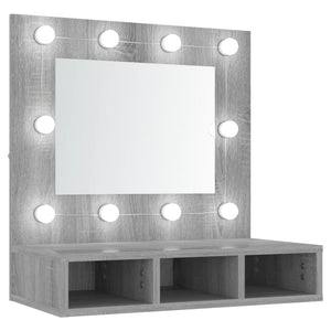 Mobile a Specchio con LED Grigio Sonoma 60x31,5x62 cm cod mxl 78127