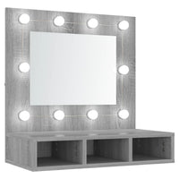 Mobile a Specchio con LED Grigio Sonoma 60x31,5x62 cm 820455