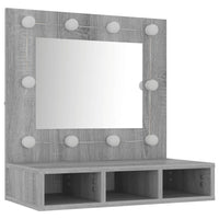 Mobile a Specchio con LED Grigio Sonoma 60x31,5x62 cm cod mxl 78127