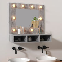 Mobile a Specchio con LED Grigio Sonoma 60x31,5x62 cm cod mxl 78127